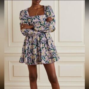 Agua Bendita Purple and Green Mini Dress